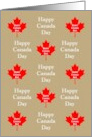 Happy Canada Day Red Maple Leaves card