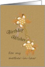 Birthday for Mother-in-Law Pretty Gold and Mother-of-Pearl Charms card