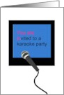 Invitation Karaoke Themed Party Screen and Microphone card