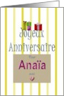 French Birthday Greeting For Anaia For Anaya card