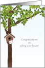 Congratulations On The Sale Of Your House Birdhouse With A Sold Sign card