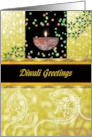 Diwali Oil Lamp Colorful Lights and Geometric Patterns card