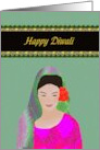 Diwali Lady with Flowers in her Hair card