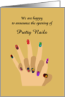 Custom Announcement Nail Salon Opening Pretty Nails card