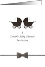 Invitation to a Double Baby Shower Two Prams card