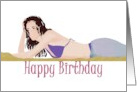 Birthday Model Lying On A Beach card