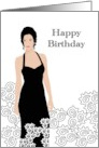 Birthday Model In Elegant Black Dress card