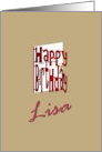 Birthday For Lisa Cut-Out Card