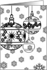 Christmas Black and White Baubles and Snowflakes card