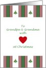 Christmas Greeting for Grandpa Grandma Holiday Tree and Red Heart card