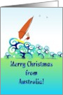Christmas Greetings from Australia Windsurfing on the Open Sea card