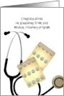 Medical Residency Program Graduation Stethoscope and Pills card