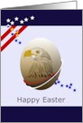 Deployed Military Personnel Eagle Drawing on Egg Easter card