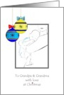 Christmas Greeting from Grandchild to Grandparents Mom and Baby card