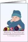 Christmas Greeting from Baby Grandchild to Grandfather card