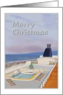 Christmas Cruise Ship On The Open Seas card