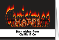 Custom Greeting from Sausage Company Sausages on an Open Fire card