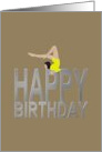 Gymnast On A Beam Gymnastics Birthday card