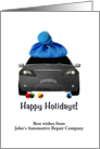 Happy Holidays Automotive Repair Shop To Customers Ice Pack On Car card