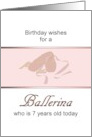 7th Birthday For A Ballerina Ballet Shoes card