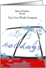 Customizable Holiday Greetings Car Wash Company to Customers card