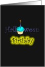 Halloween birthday, Glowing cupcake card