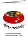 Customizable Christmas Greeting from Veterinary Clinic card