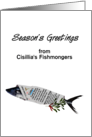 Custom Greeting from Fishmonger to Customers Season’s Greetings card