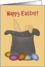 Easter Bunny in a Hat with Colorful Eggs card