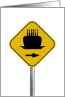 Birthday party invitation, Cake roadsign - This Way to the Party card