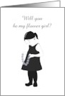 Will You Be My Flower Girl Little Girl With Flower Garland card