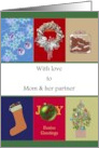 Christmas for Mom and her Partner Wreath Stocking Tree Cookies card
