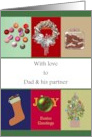 Christmas for Dad and his Partner Wreath Stocking Tree Cookies card