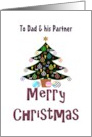Christmas Greeting for Dad and Partner Holiday Tree card