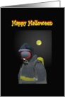 Firefighter Halloween Greeting Firefighter Suited Up In The Night card