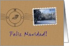 Spanish Christmas Greeting Postage Stamp And Envelope Design card