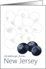 Greetings from New Jersey Blueberry State Fruit Symbol Blank card