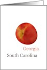 Georgia and South Carolina Peach State Fruit Symbol Blank card