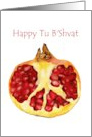Happy Tu B’Shvat Illustration of a Cut Pomegranate card