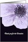 Thank You for Your Donation in Memory Of Anemone Flower card