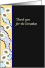 Thank You for Your Donation Patterned Border White Peonies card