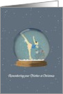 Remembrance of Mother at Christmas Elegant Skater in a Snowglobe card