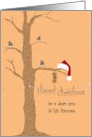 Christmas for Son and Fiancee Cute Birds Waiting for Christmas card