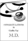 Custom Congratulations Graduation from Medical School Stethoscope card