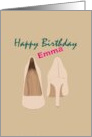 Happy Birthday Emma Pink Stilettos card