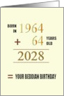 Beddian Birthday In 2028 Born 1964 64 Years Old Adding up Numbers card