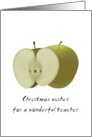 Christmas Wishes for School Teacher Apple with a Bauble Core card