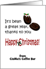 Christmas Coffee Beans Christmas Greetings From Cafe card