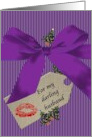 Christmas for Husband Gift Wrapped with Love and a Kiss card