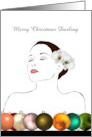 Christmas For Husband Wife Wth Eyes Closed And Looking Alluring card